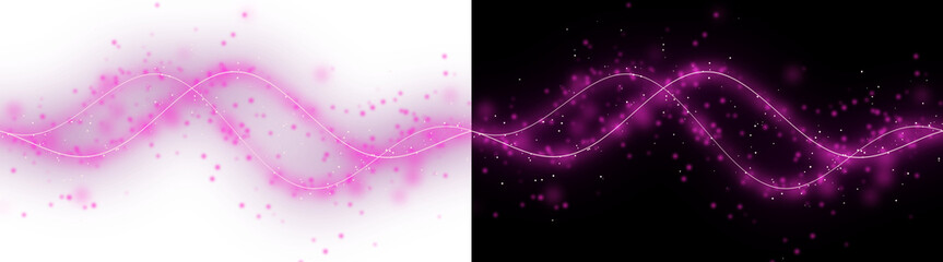 A stunning magenta magic wave flowing with glowing lines and sparkling particles, isolated on transparent background © MDSakib