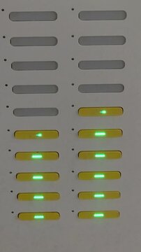Lights on a panel show status of charge devices 
