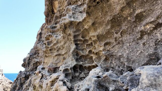 Wied il Mielah, Gharb, Gozo - Natural arch on the north-western coast of the island of Gozo in Malta, alternative for collapsed Azure window. High quality 4k footage