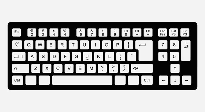 Modern computer keyboard layout for digital communication and input