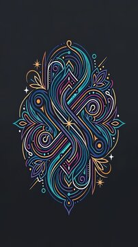 Intricate glowing mandala animation rotating in a cosmic void