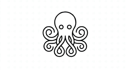 Black line drawing of octopus head. © Artdja