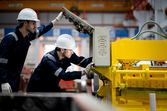 Professional engineering, worker, Man Quality, maintenance, check in factory, warehouse Workshop for factory operators, engineering women control. industry engineer team worker operate control...