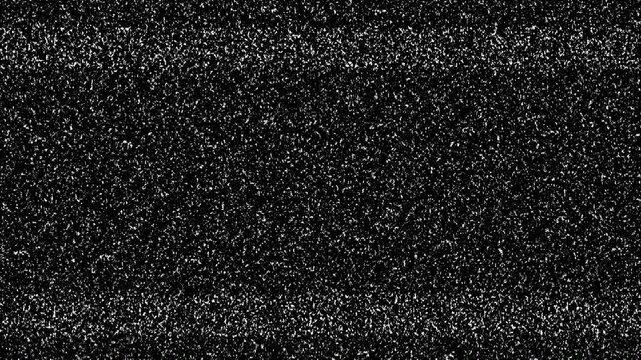Digital television screen with static noise and bad signal interference