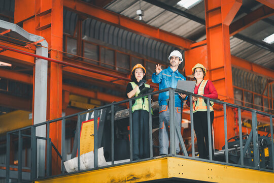 Professional engineering, worker, Man Quality, maintenance, check in factory, warehouse Workshop for factory operators, engineering women control. industry engineer team worker operate control...