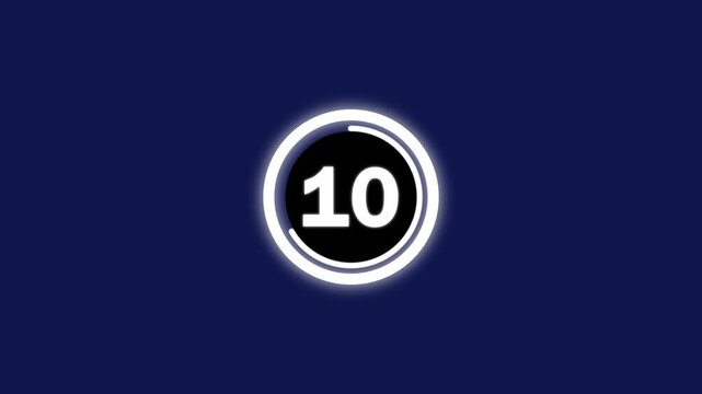 Number 15-0 Countdown. Countdown movie from 15 to 0 number. Minute countdown timer animation.