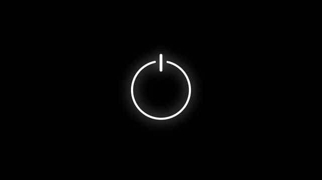 Glowing white circle on transparent background with gradient effect and broken line  futuristic technology symbol