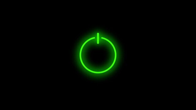 Neon green circle with gap glowing on transparent background  futuristic tech symbol