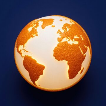 Illuminated Earth Globe with Sunlight Reflection on Dark Background