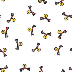 electrical skateboard vector seamless pattern electrical skateboard sign illustration © vectorwin