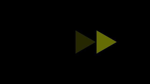 Yellow and green triangle play buttons on black background  media controls  navigation symbols
