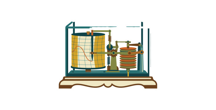 Vintage Barograph Vector Illustration
