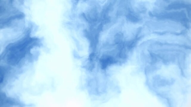 A slow animation of white clouds on a blue sky, seamless loop, realistic blue sky and puffy clouds.