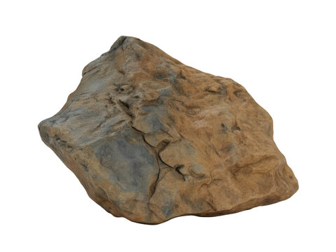 A single rough brown and grey stone rock