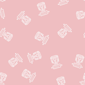 dvi cable and port vector line seamless pattern dvi cable and port sign illustration