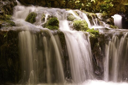 Waterfalls, long exposure, Kataraktes, Argyroupolis, Lappa, Rethymnon Regional District, Central Crete, Crete Island, Greece