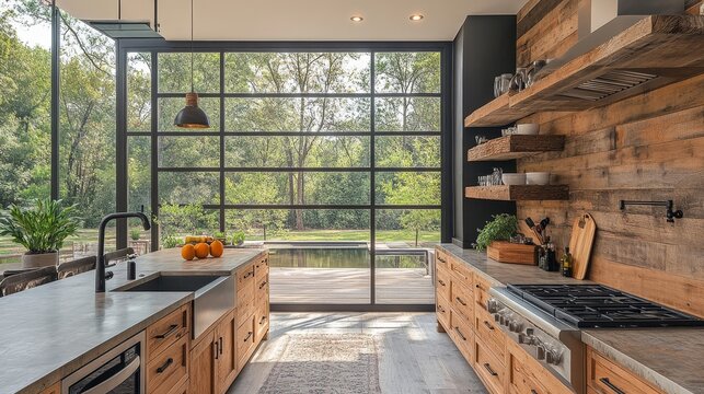 Rustic Modern Kitchen with Natural Light and Warm D&Atilde;&copy;cor --ar 16:9 --stylize 750 --v 6.1 Job ID: 447d8985-3274-4c1c-a207-efd49b41738a
