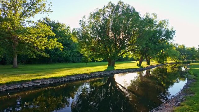 Ann Morrison Park Canal Golden Dusk Light