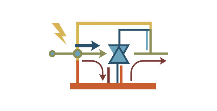 Thyristor Circuit Diagram Vector Illustration