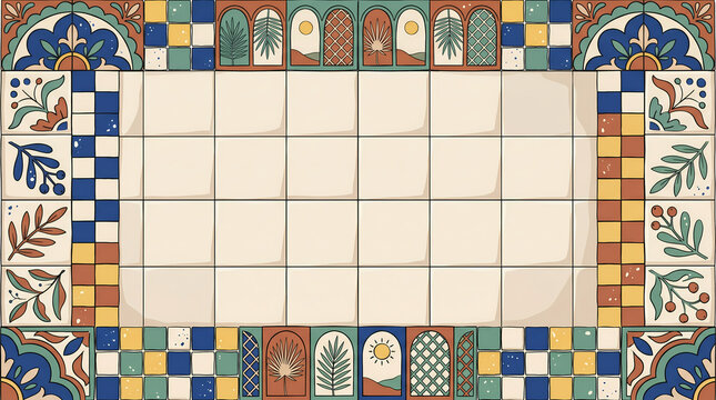 Decorative Ceramic Tile Border With Open Center