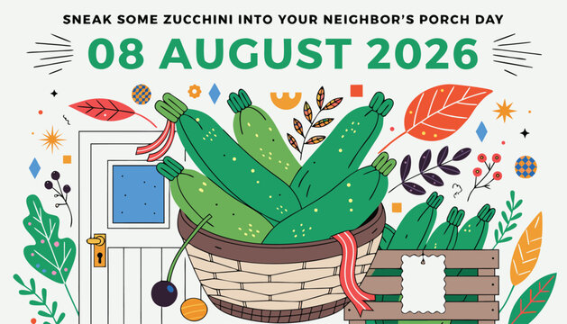 Basket filled with fresh green zucchini for a summer holiday celebration