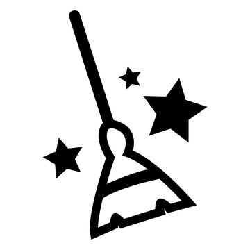 Halloween broom and stars