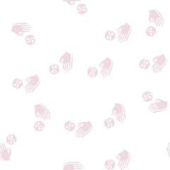 Obraz premium yoga practice vector glyph seamless pattern yoga practice sign illustration