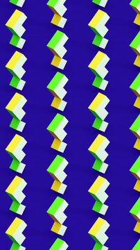Minimalistic motion design with transforming cubes. 3d animation. 4k. Seamless looping.