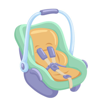 Cute baby car seat carrier vector illustration