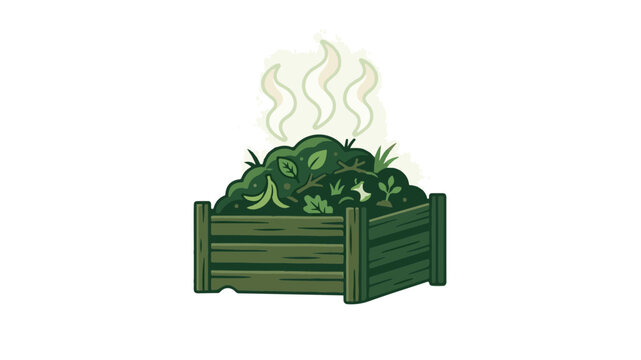 A wooden crate overflowing with freshly harvested leafy greens emitting natural steam against a plain background.