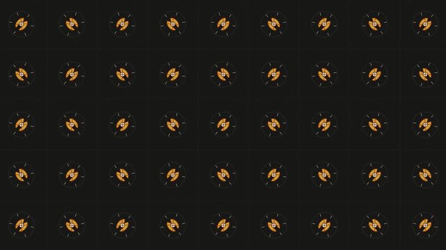 African Heritage 4K Seamless Loop - Adinkra Sacred Symbol Grid in Kuba Earth and Raffia Textures (Mustard Gold, Mahogany Red, Raw Raffia Tan, Olive). Vibrant Cultural Pattern backdrop for Pride, 