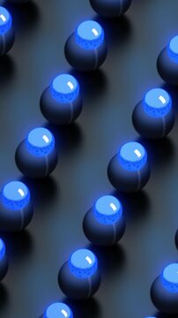 Minimalistic motion design with transforming glowing spheres. Seamless looping. 3d animation. 4k.