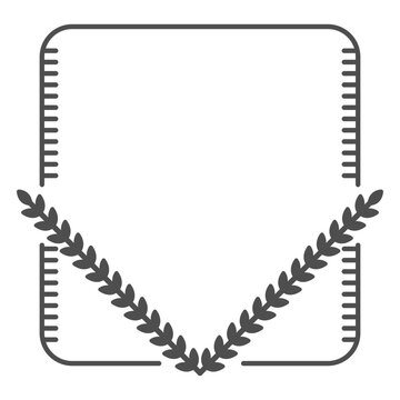 Laurel wreath rounded rectangle heraldic
