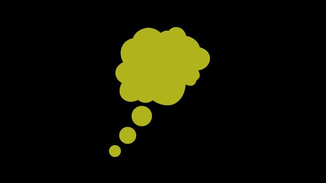 Dream, Thinking, Idea and Imagination Icon Animation on Black Background. Creative Mind, Brainstorming and Innovation Concept. Outline Symbol Motion Graphics. 4K Video. 4K,,...!!!!