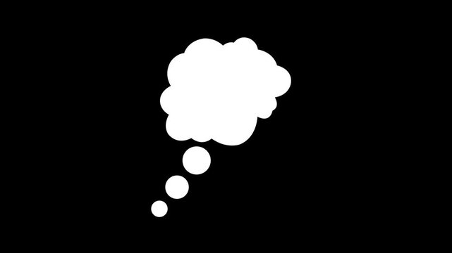 Dream, Thinking, Idea and Imagination Icon Animation on Black Background. Creative Mind, Brainstorming and Innovation Concept. Outline Symbol Motion Graphics. 4K Video. 4K,,...!!!!