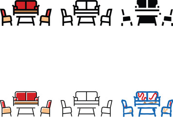 Fototapeta premium conversation set outdoor furniture color icon vector. conversation set outdoor range furniture sign. isolated symbol