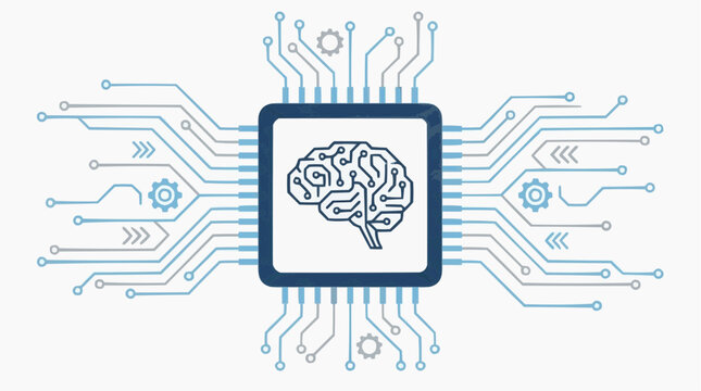 Artificial intelligence brain graphic for the concept of technology and machine learning.