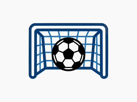 Soccer ball and goal for the concept of sports and competition.