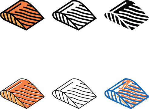 fillet salmon color icon vector. fillet salmon sign. isolated symbol concepts