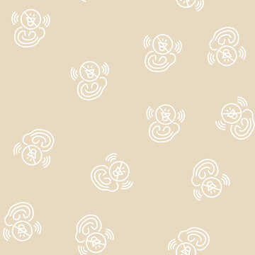 hearing loss vector line seamless pattern hearing loss sign illustration