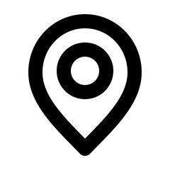 Obraz premium Map Location Editable SVG Vector UI Icon, GPS Pin Marker Flat Outline Illustration, PNG, EPS, AI for Web, Mobile App & Interface Design