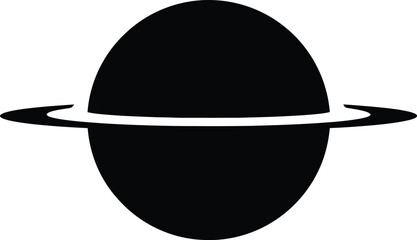 Silhouette vector planet with rings cosmic celestial body icon design © AbuSadat