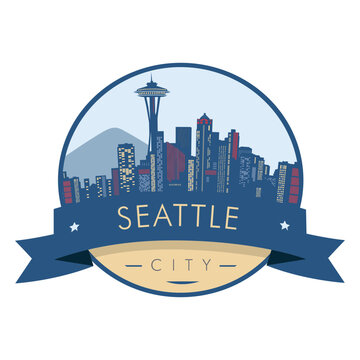 Seattle skyline badge