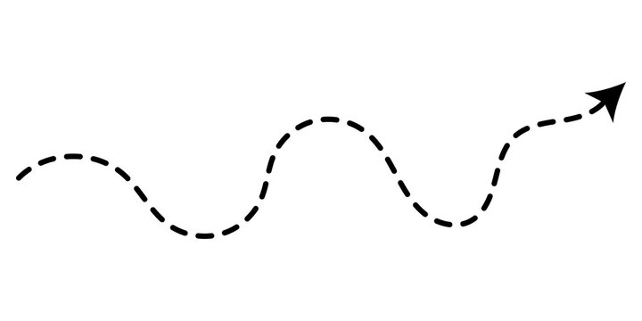 Black dashed wavy line with an arrow pointing forward