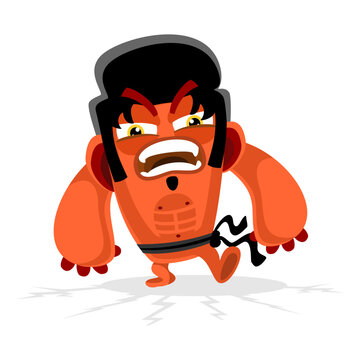 Elvis hair monster illustration