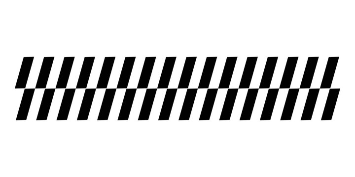 Black and white slanted stripe pattern border graphic element