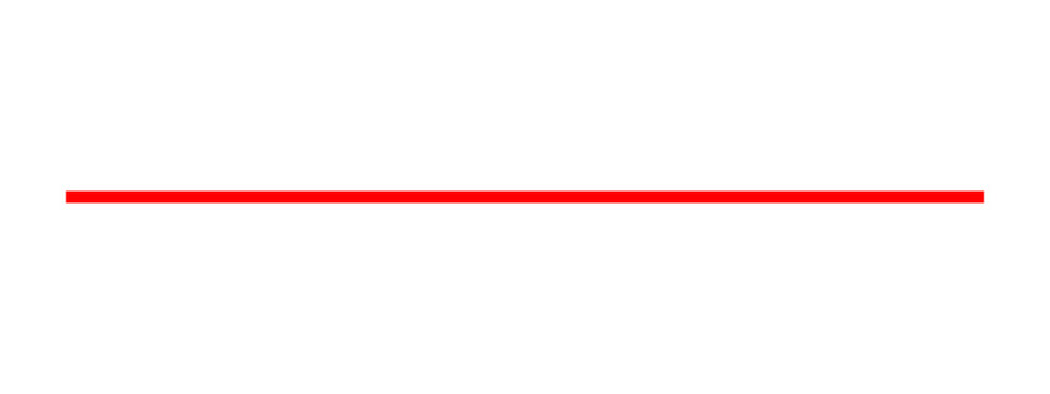 A single straight horizontal red line on a plain surface