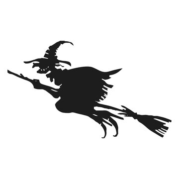 Scary ripped witch silhouette