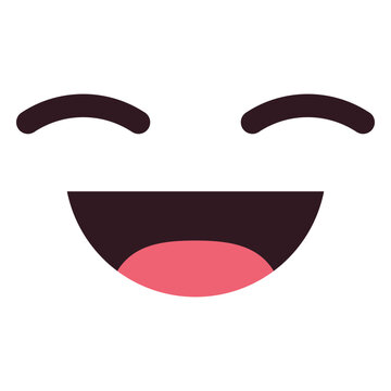 Simple laughing emoticon face