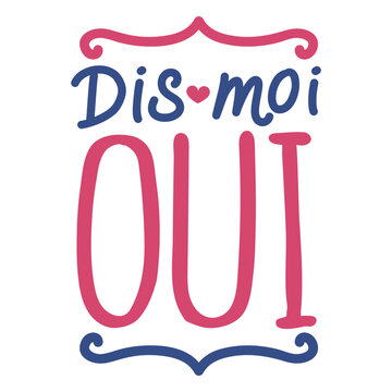 Valentine french dis moi oui heart badge sticker